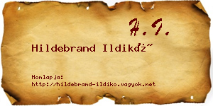 Hildebrand Ildikó névjegykártya